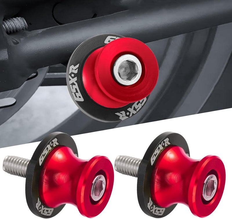 Coxotom 2Pcs Motorcycle Swing Arm Spools for Suzuki GSX-R 600 750 1000 Aluminum (Red) - Image 2